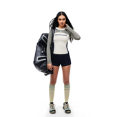 FDR官方店 骑行上衣训练服 t恤女春秋修身 R字撞色美式 运动速干长袖