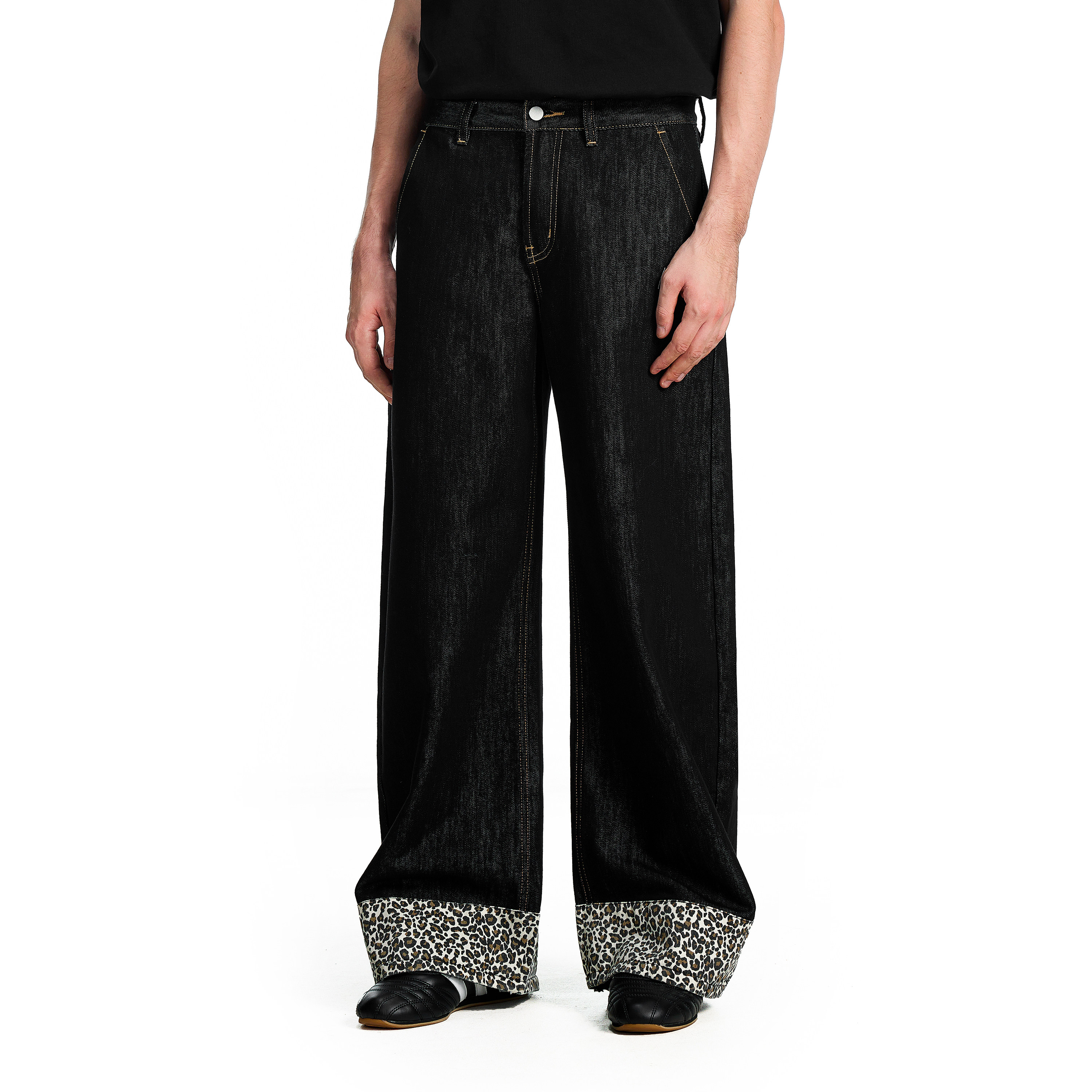 FDR官方店 五角星贴布豹纹牛仔裤潮牌复古春季新款宽松休闲男女,男装,牛仔裤,淘宝优惠券,粉丝福利购,淘宝优惠卷