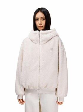 FDR官方店 毛毛慵懒感连帽开衫上衣男款春季软糯舒适翻领厚外套女