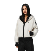 FDR官方店 撞色连帽加厚保暖卫衣情侣独特漂亮羊羔绒外套女上衣