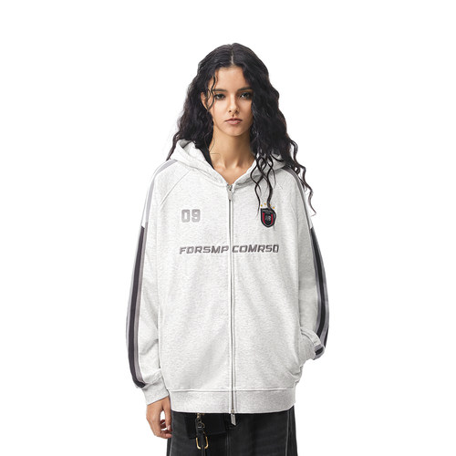 FDR官方店织带拼接拉链卫衣