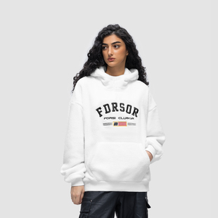 加厚情侣上衣 字母羊羔绒连帽卫衣男女秋冬季 FDR 国潮美式