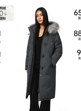 FDR 可拆卸貉子毛领加厚过膝超长款羽绒服女款2025新款冬季外套