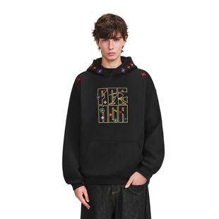 重磅绣花宽松连帽上衣 图章高级感刺绣卫衣男女秋季 FDR官方店 美式