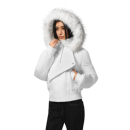 冬季 羽绒服女款 派克服内胆厚外套 斜门襟可拆卸毛领短款 FDR官方店