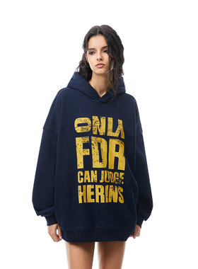 FDR官方店 大标识斑驳印花美式连帽卫衣男女秋季情侣长袖上衣帽衫