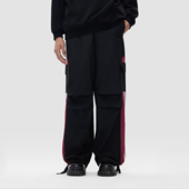 皮裤 FDR 男女宽松情侣直筒裤 运动长裤 美式 仿麂皮条纹织带休闲裤