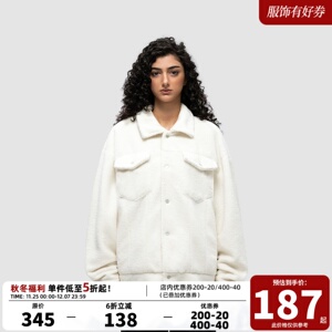 FDR 国潮美式羊羔绒牛仔外套男女秋冬季加厚潮牌情侣宽松上衣夹克