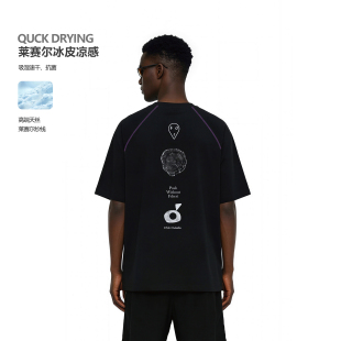 自然元 2026新款 素印花t恤女运动上衣夏季 男款 凉感短袖 FDR官方店