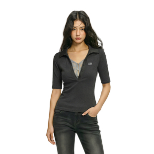 t恤女2026新款 短袖 超好看夏v领蕾丝假两件上衣收腰修身 FDR官方店