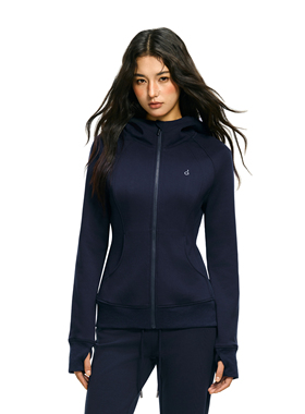 FDR官方店 亲肤瑜伽运动高领连帽卫衣女春季修身显瘦拉链开衫上衣