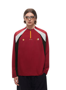 FDR官方店 半拉链撞色速干t恤男女情侣运动上衣凉感长袖训练球衣