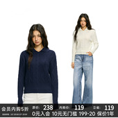 FDR 会员五折内购 Polo翻领套头绞花针织衫