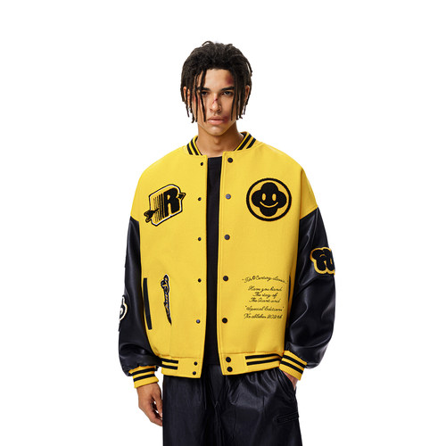 FDR官方店笑脸R字绣花棒球服
