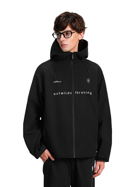 FDR官方店 防风防水哈苏线冲锋衣男女春季高领连帽开衫外套上衣