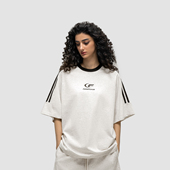 FDR 高街情侣宽松织带上衣 t恤男女夏季 国潮美式 复古拼接插肩短袖