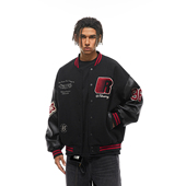 2026春季 FDR美式 重磅宽松情侣夹克男款 徽章拼接撞色棒球服外套女