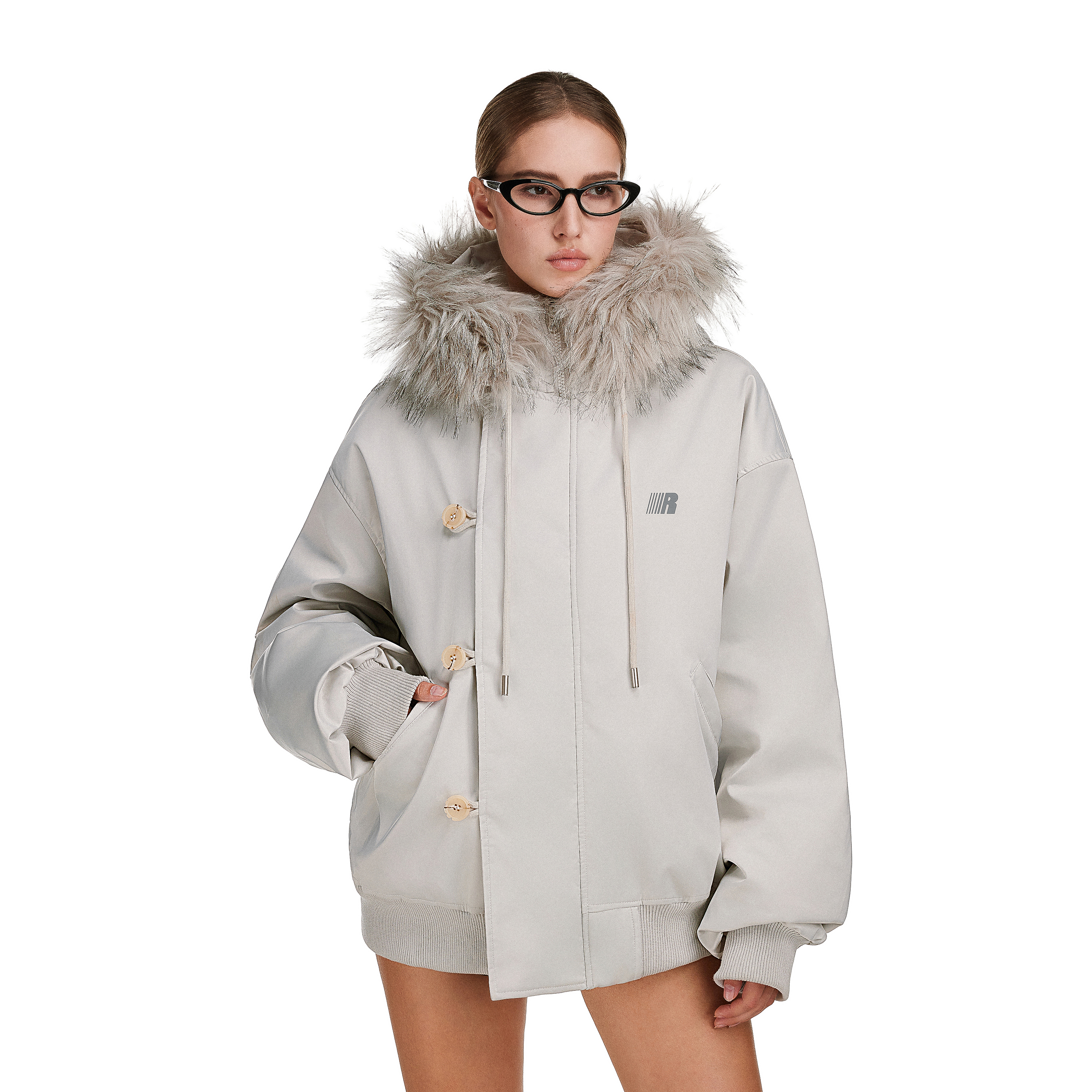 FDR官方店可拆毛领工装派克棉服