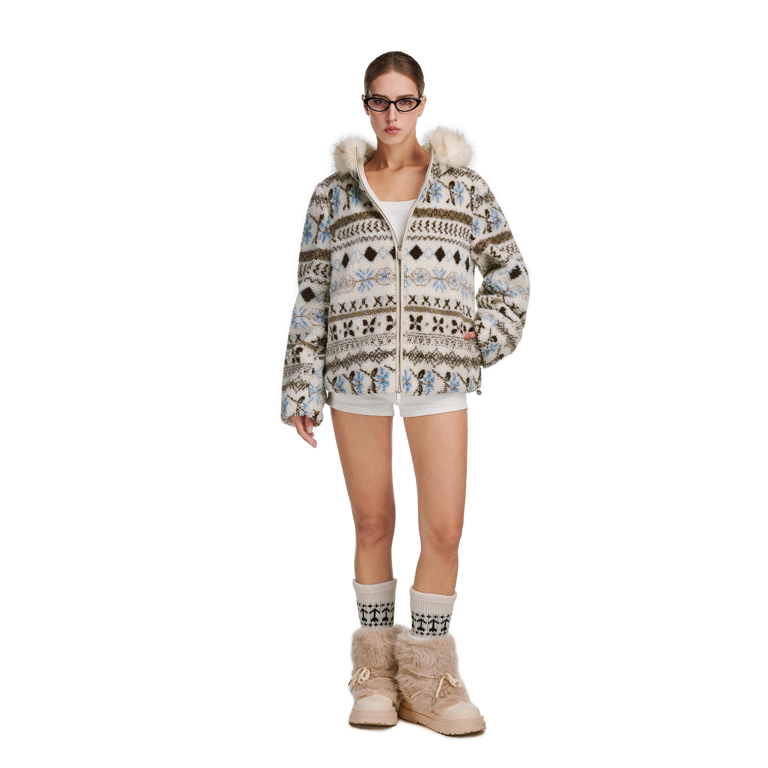 FDR官方店 费尔岛毛领连帽加厚男2025新款秋冬软糯羊羔绒外套女,男装,夹克,淘宝优惠券,粉丝福利购,淘宝优惠卷