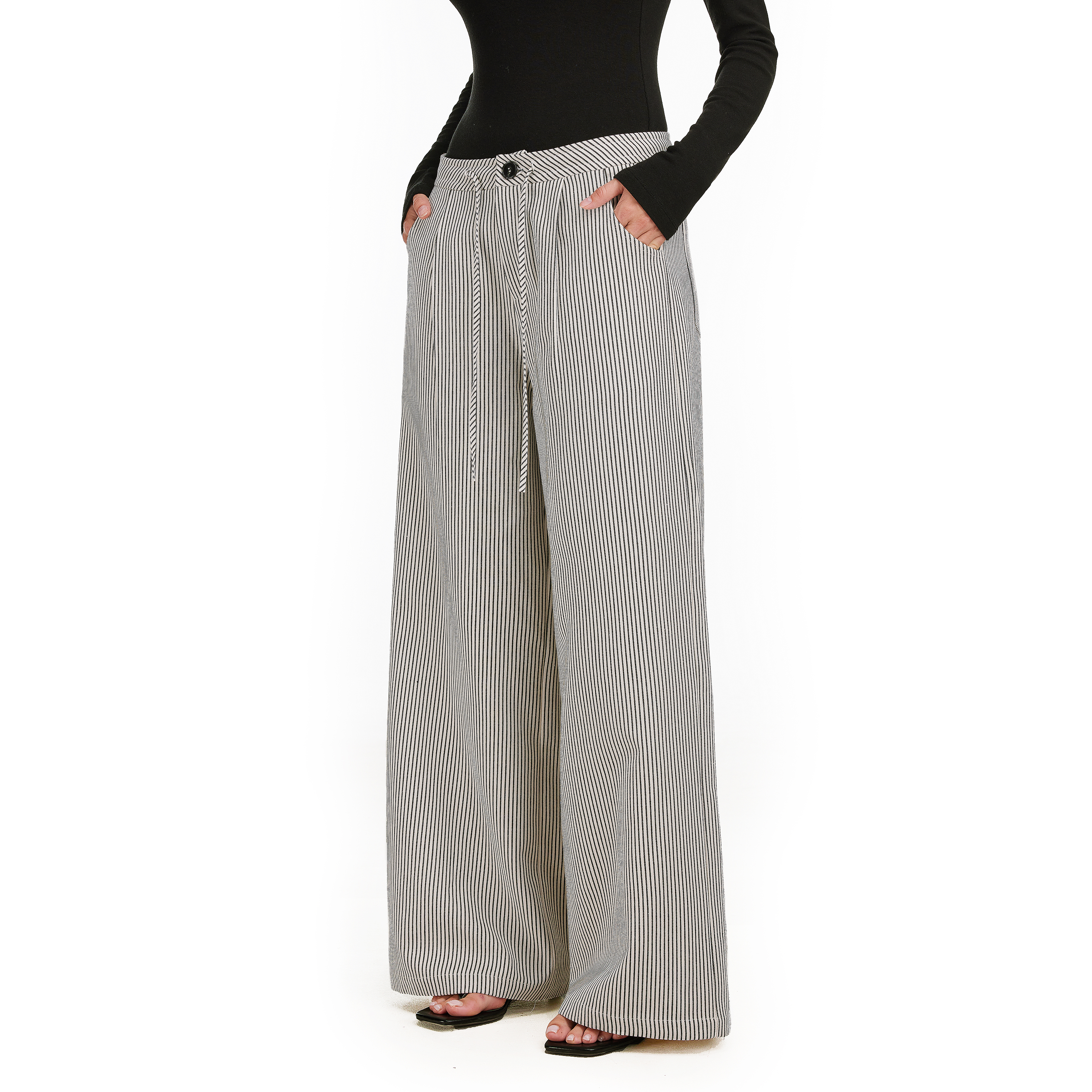 FDR官方店细纹抽绳宽松直筒裤