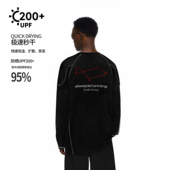 FDR官方店 上衣 T恤男女春季 运动速干后背字母线条排版 哈苏线长袖