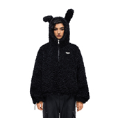 FDR官方店 兔耳朵毛绒厚外套男女秋冬季 加厚情侣上衣仿羊羔绒夹克