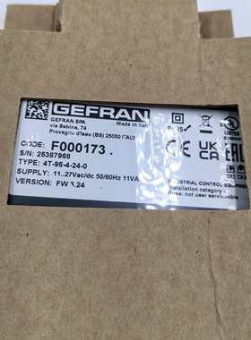 意大利GEFRAN杰弗伦 F000173  4T-96-4-24-0 原装全新