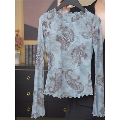 送运费险】高级感腰果印花t恤女