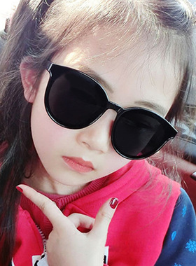 儿童太阳镜圆框男童小孩子女童墨镜时尚亲子款2019眼镜潮防紫外线