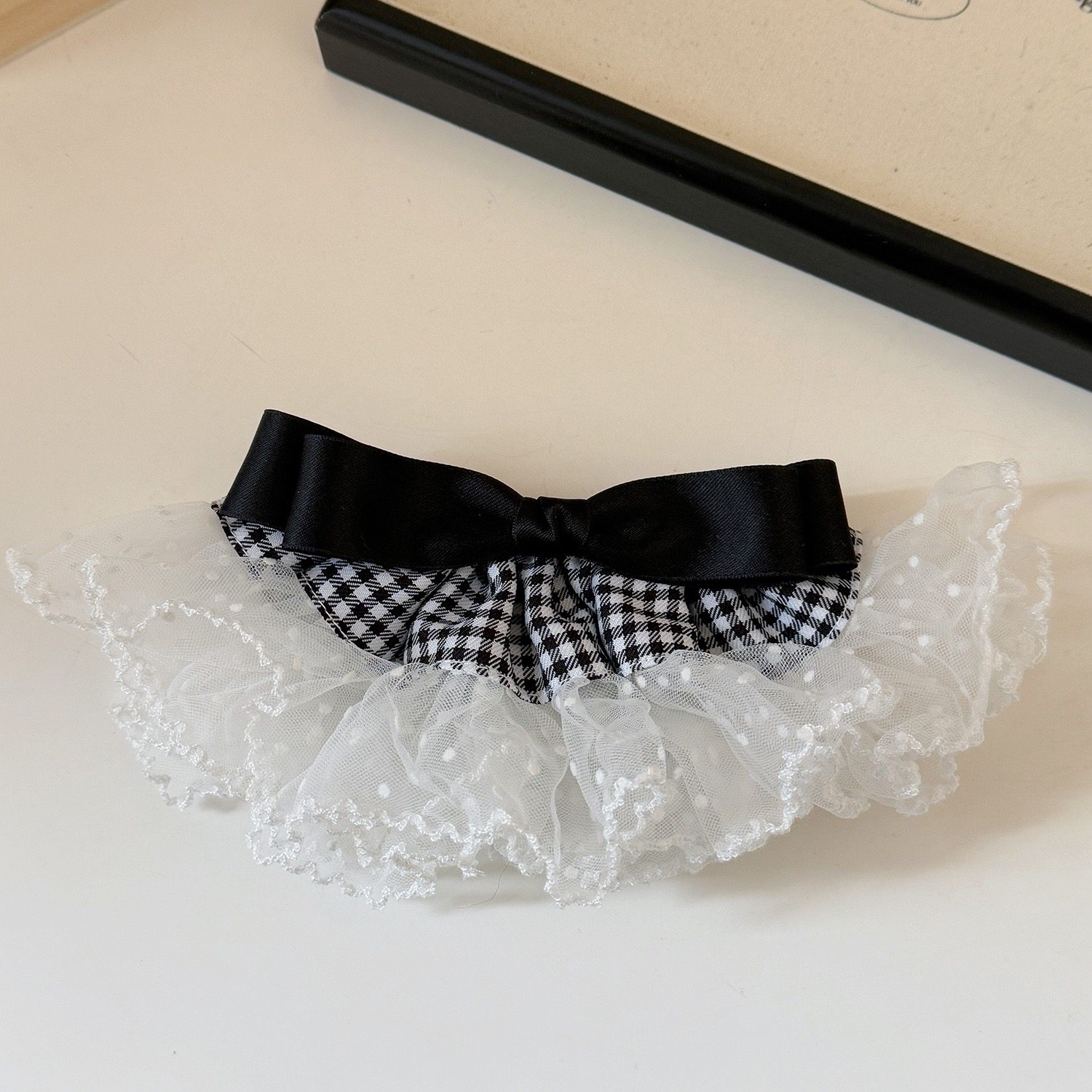 千鸟格蕾丝裙摆弹簧夹女网红新款高级感发夹后脑勺扎发发卡头饰品,饰品/流行首饰/时尚饰品新,发饰,淘宝优惠券,粉丝福利购,淘宝优惠卷