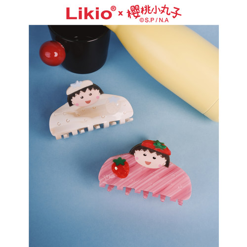 Likio x 樱桃小丸子  草莓脑袋小丸子发抓  联名发夹卡鲨鱼夹子