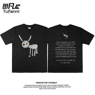 潮牌嘻哈Drake公鸭新专辑for all the dogs短袖T恤街头欧美潮夏季