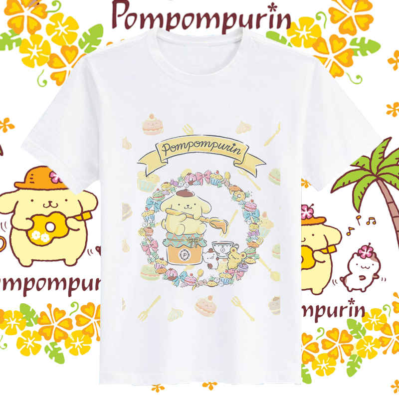 韩国动漫周边少女ins妹Pompom Purin布丁狗心软短袖T恤衫上衣服