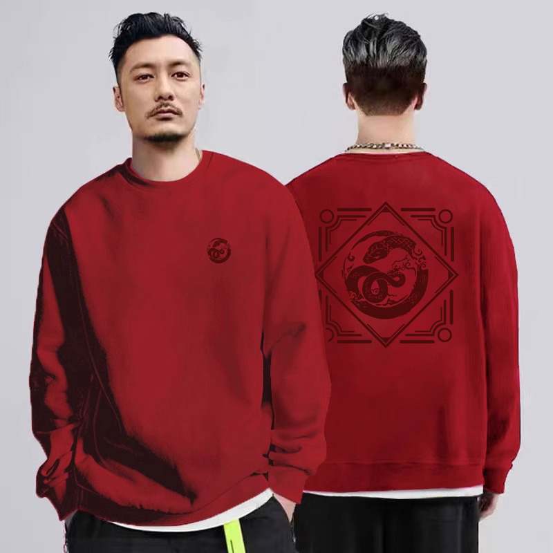 框蛇原创国潮加绒卫衣男秋