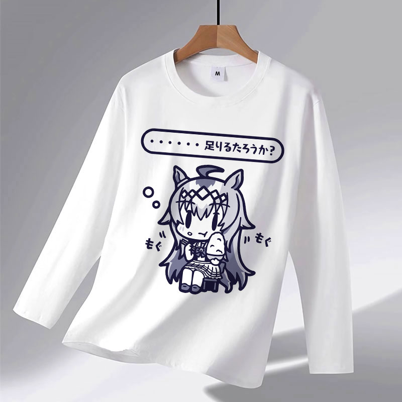 赛马娘周边小栗帽饭碗印象T恤日系长袖男女动漫游戏衣服打底衫秋T