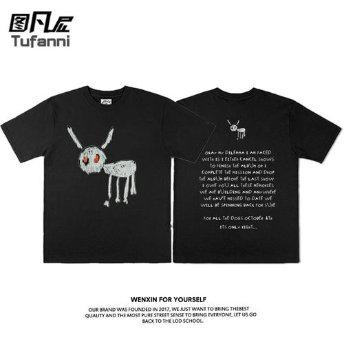 潮牌嘻哈Drake公鸭新专辑for all the dogs短袖T恤街头欧美潮夏季