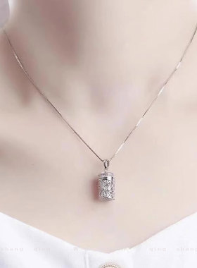 魔盒项链925银颈锁骨可打开吊坠