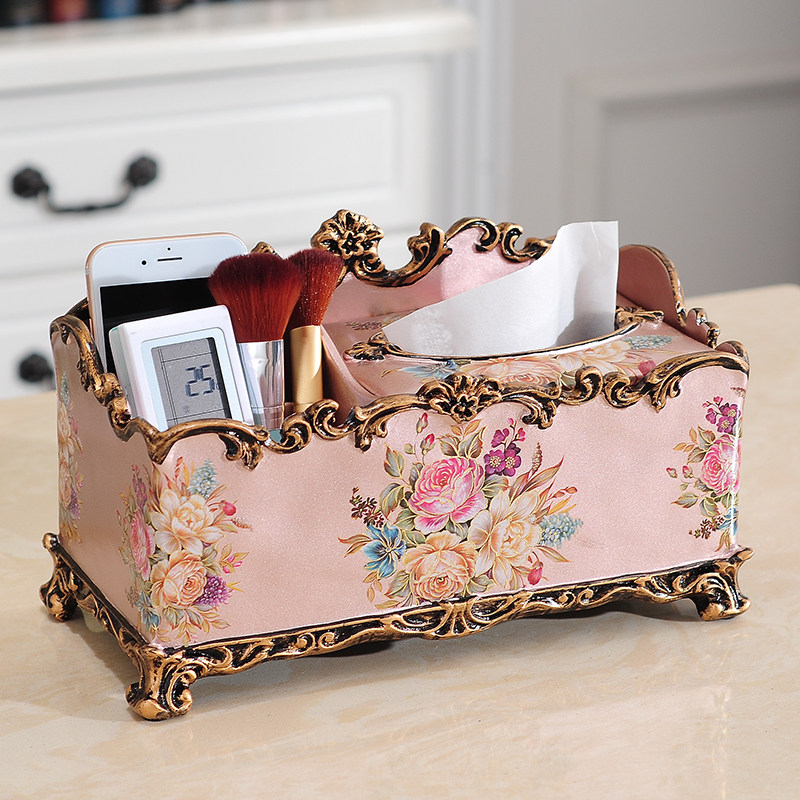 欧式纸巾盒轻奢家用纸巾遥控器收纳盒美式餐厅简约客厅茶几抽纸盒,家居饰品,装饰纸巾盒,淘宝优惠券,粉丝福利购,淘宝优惠卷