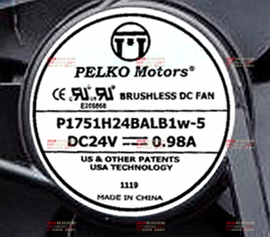 全新 PELKO 17251 P1751H24BALB1W-5 2线直流风扇24V 0.98A