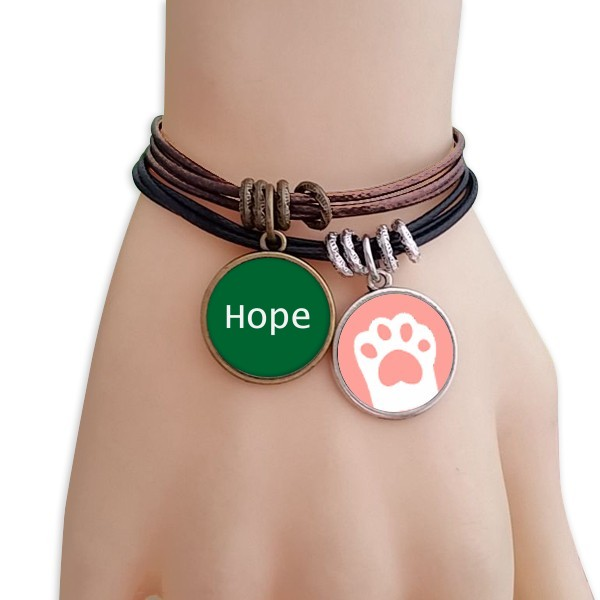 希望Hope英文励志词语黑棕手链对饰品猫咪礼物礼品自带仙气