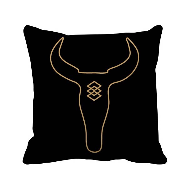 公牛图腾组合纹样方形抱枕靠枕沙发靠垫双面含芯礼物安全午睡