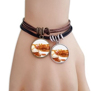 澳大利亚悉尼歌剧院大桥黑棕手链对饰品情侣礼物礼品自带仙气