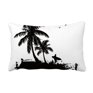 沙滩椰子树插画纹样抱枕靠枕腰枕沙发靠垫双面含芯礼物安全午睡