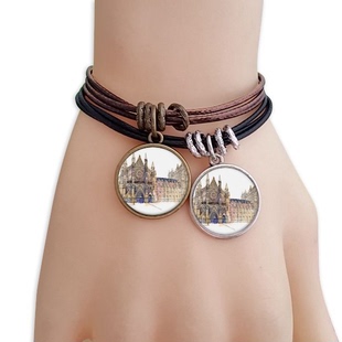 伦敦圣彼得协同教堂黑棕手链对饰品情侣礼物礼品自带仙气