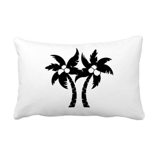 黑色椰子树植物剪影抱枕靠枕腰枕沙发靠垫双面含芯礼物安全午睡