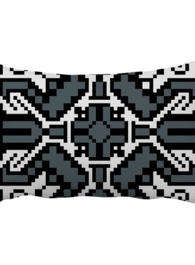 俄罗斯马赛克风格灰色花纹抱枕靠枕腰枕沙发靠垫双面含芯礼物