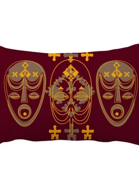 中世纪信仰红色面具抱枕靠枕腰枕沙发靠垫双面含芯礼物安全午睡