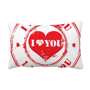 邮戳情人节红色印章爱你抱枕靠枕腰枕沙发靠垫双面含芯礼物