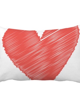 情人节红色心形图案抱枕靠枕腰枕沙发靠垫双面含芯礼物安全午睡