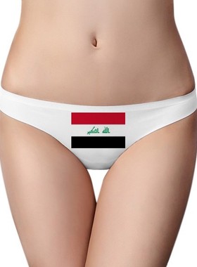 伊拉克国旗亚洲洲国家象征符号女士美丽白色无痕内裤丁字裤1片装